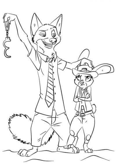 Desenho de Zootopia para imprimir
