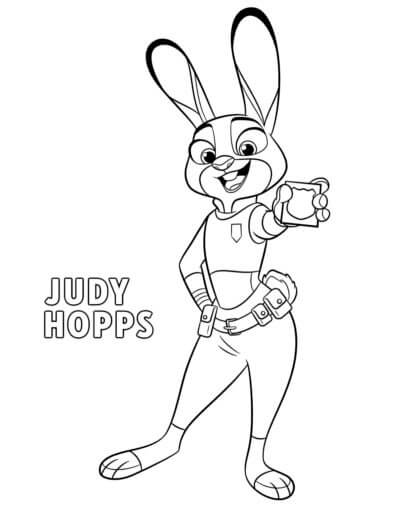 Desenho de Zootopia para imprimir