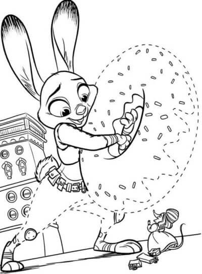 Desenho de Zootopia para imprimir