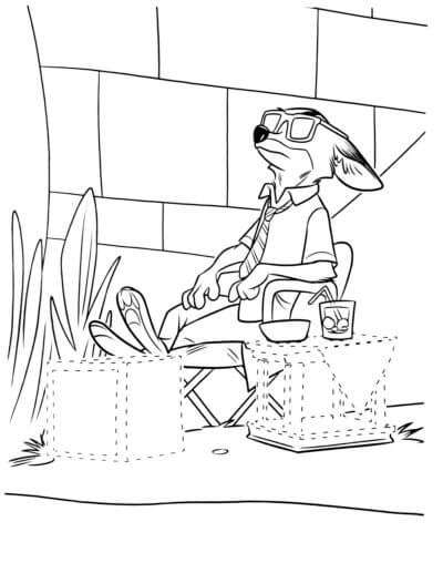 Desenho de Zootopia para imprimir