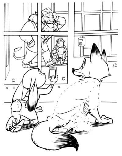 Desenho de Zootopia para imprimir