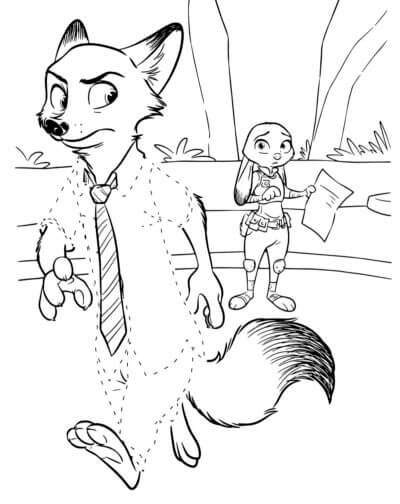 Desenho de Zootopia para imprimir