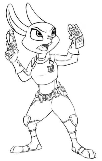 Desenho de Zootopia para imprimir