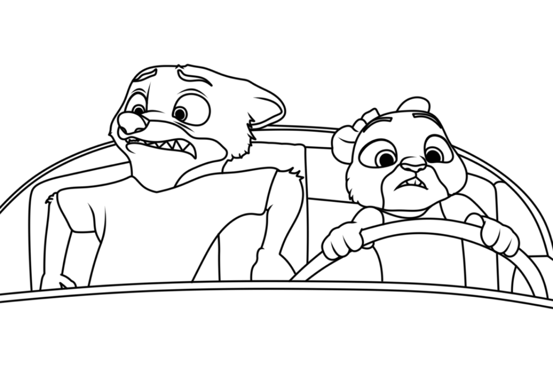 Desenho de Zootopia para imprimir