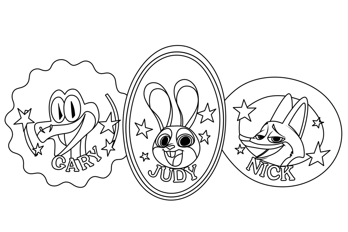 Desenho de Zootopia para imprimir