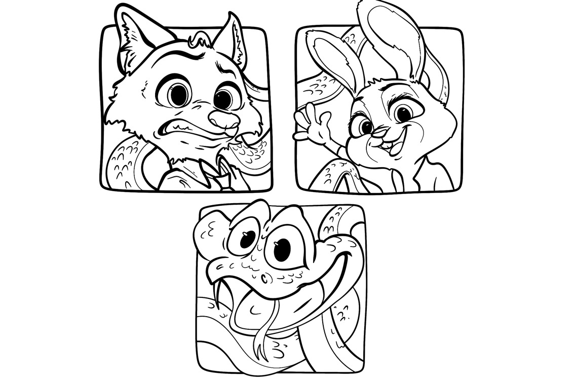 Desenho de Zootopia para imprimir