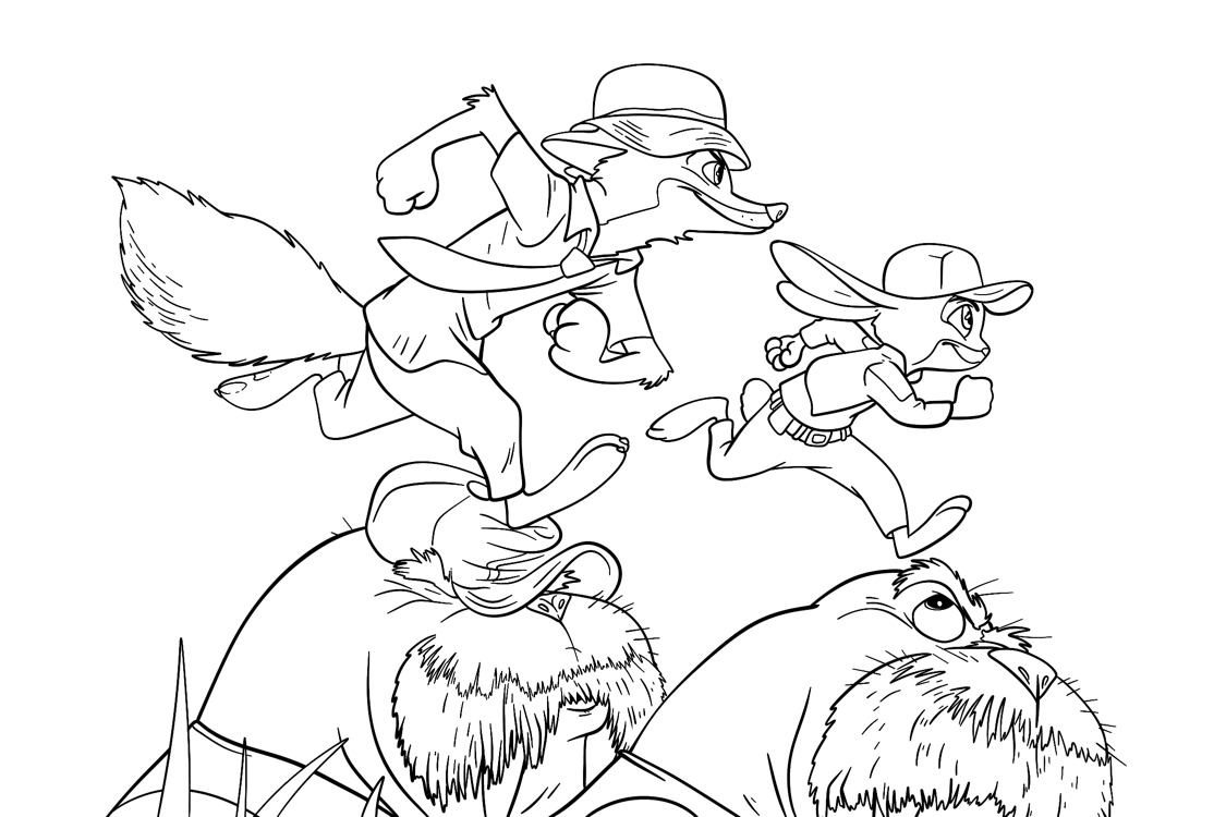 Desenho de Zootopia para imprimir