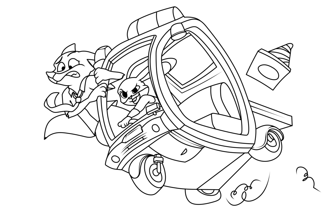 Desenho de Zootopia para imprimir