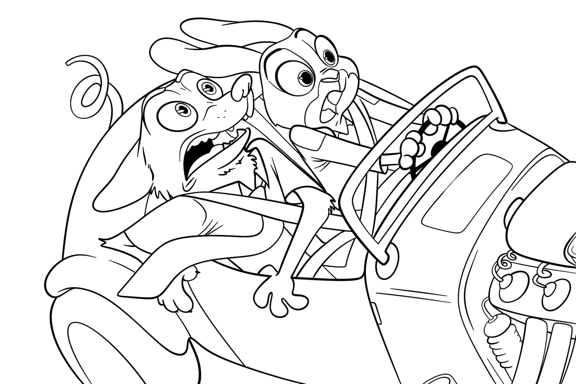 Desenho de Zootopia para imprimir