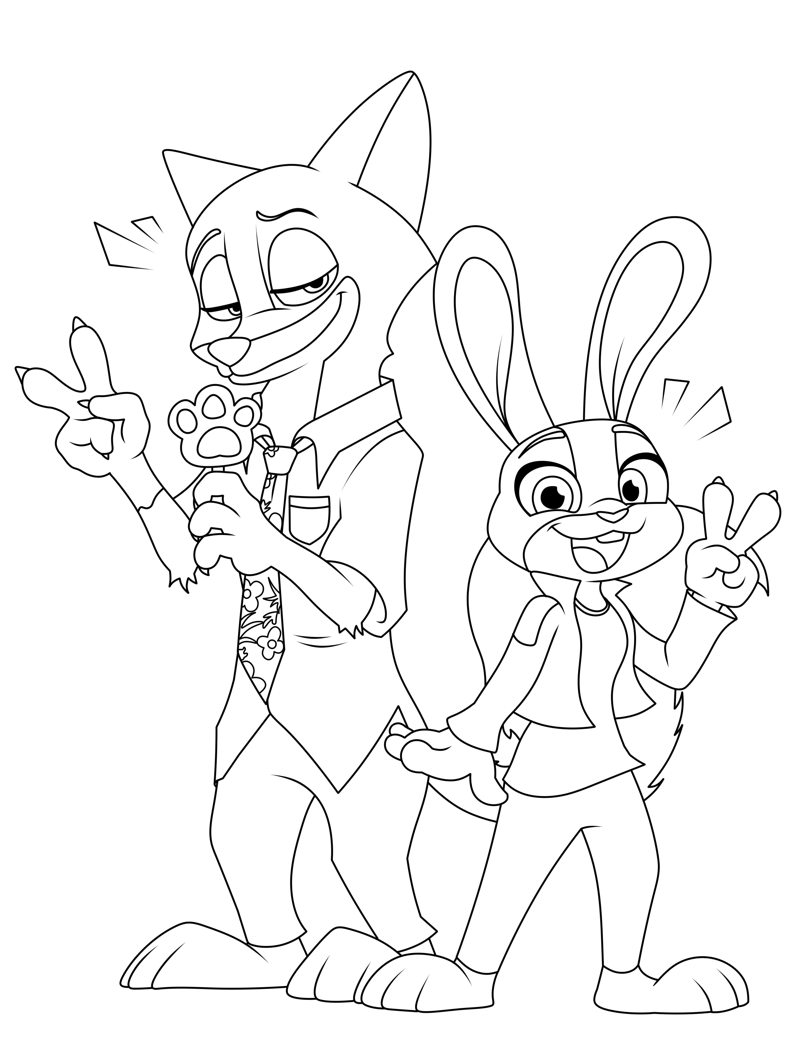 Desenho de Zootopia para imprimir