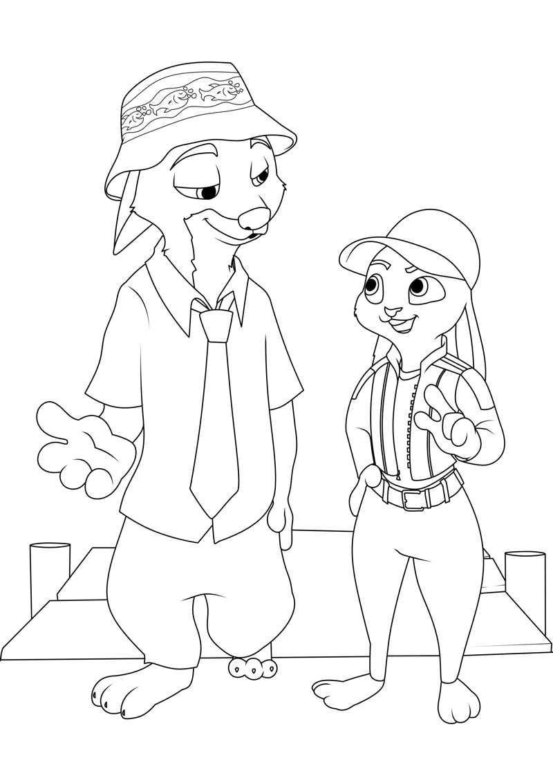 Desenho de Zootopia para imprimir