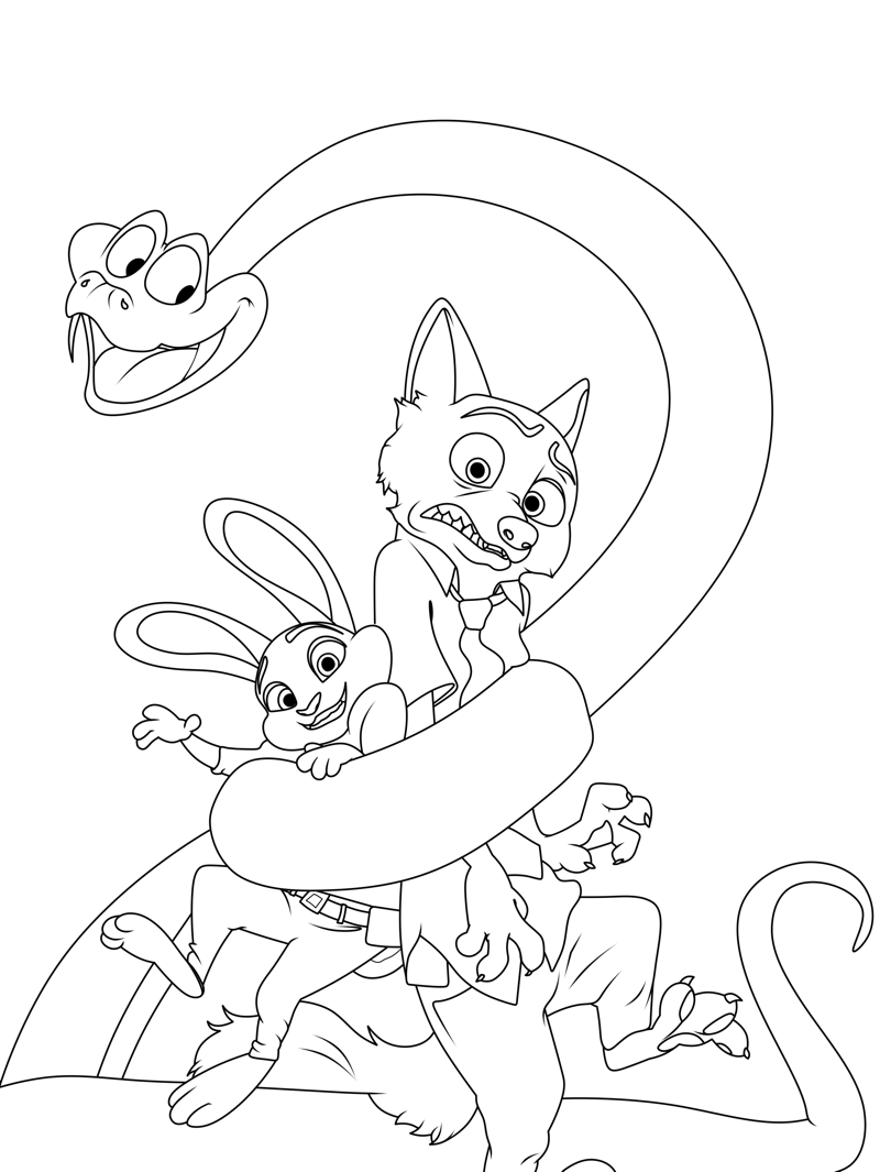 Desenho de Zootopia para imprimir