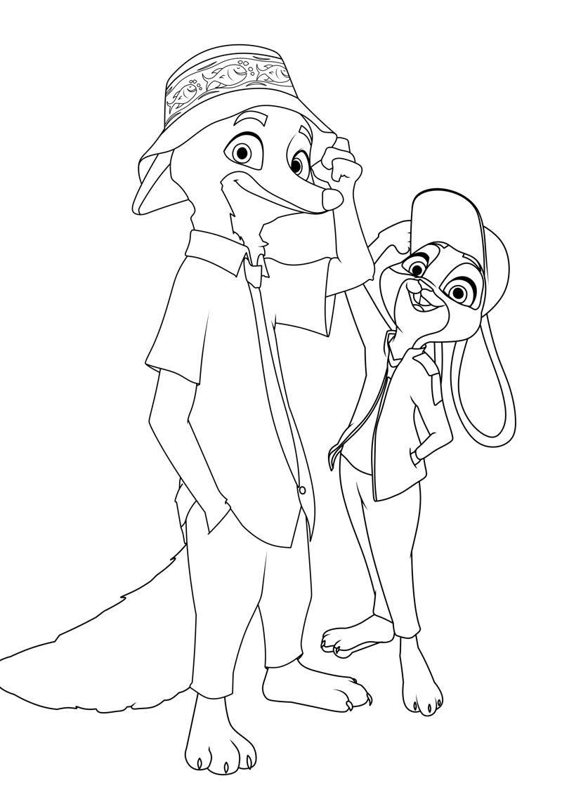 Desenho de Zootopia para imprimir