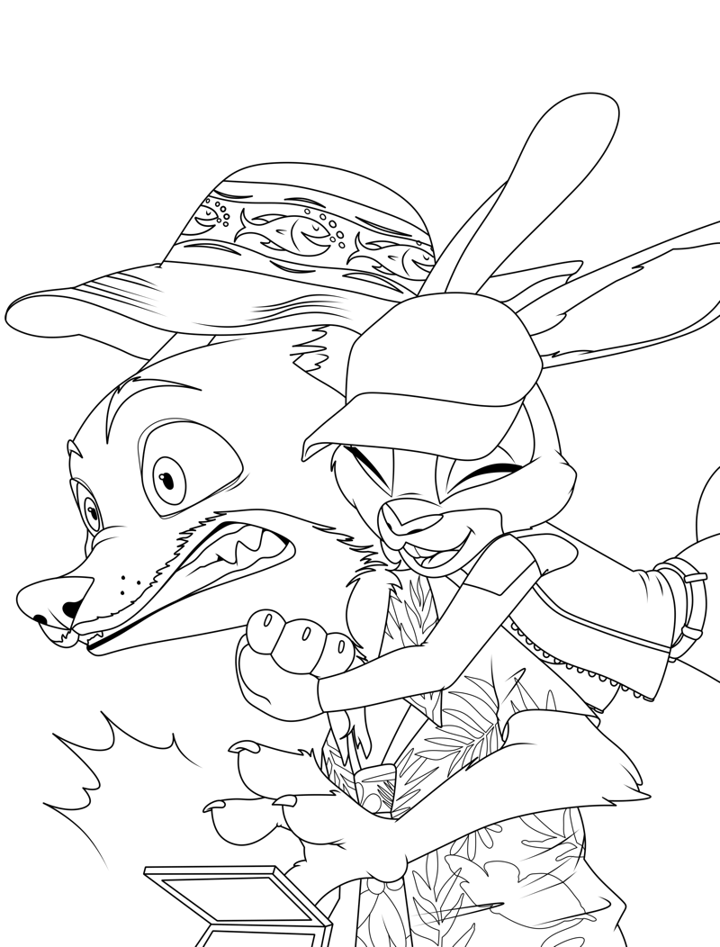 Desenho de Zootopia para imprimir