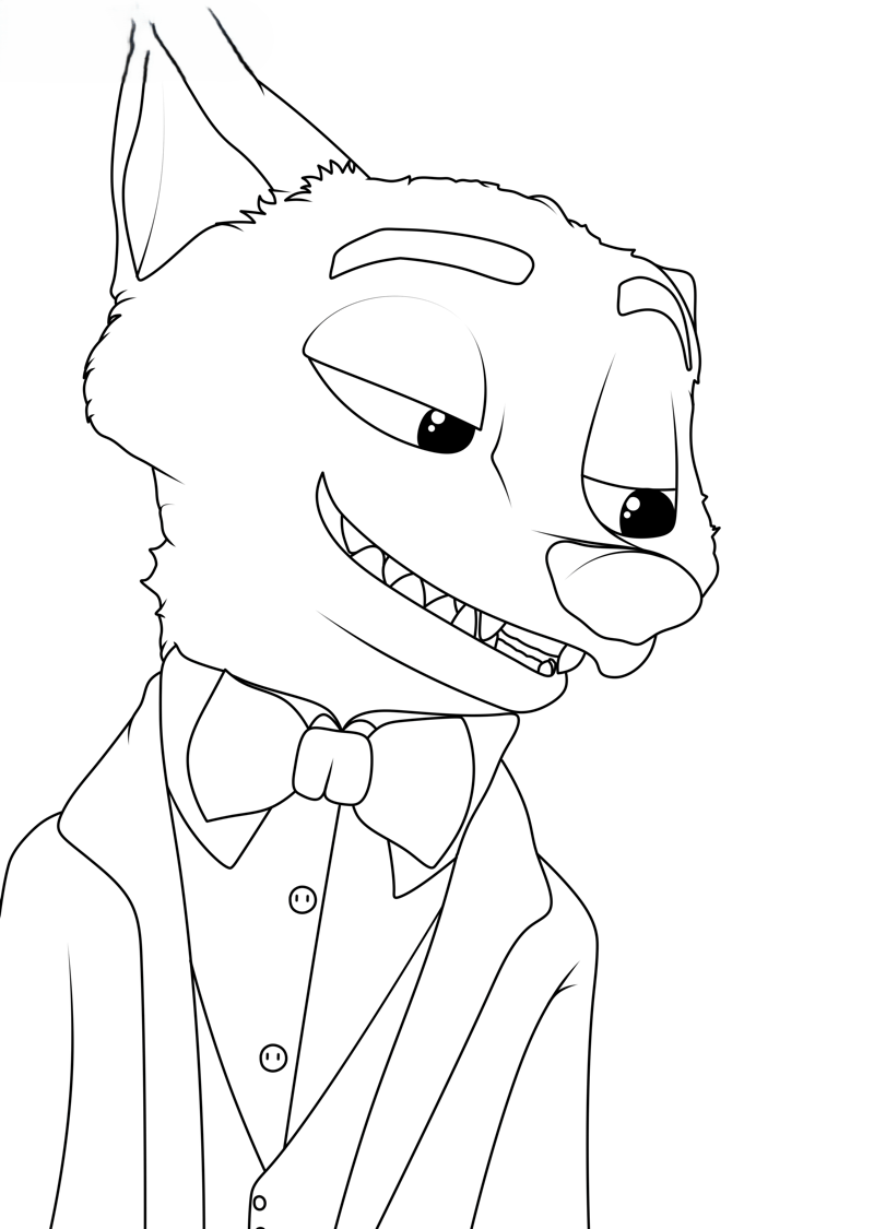Desenho de Zootopia para imprimir