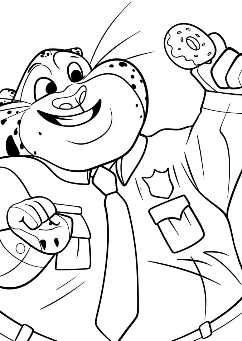 Desenho de Zootopia para imprimir