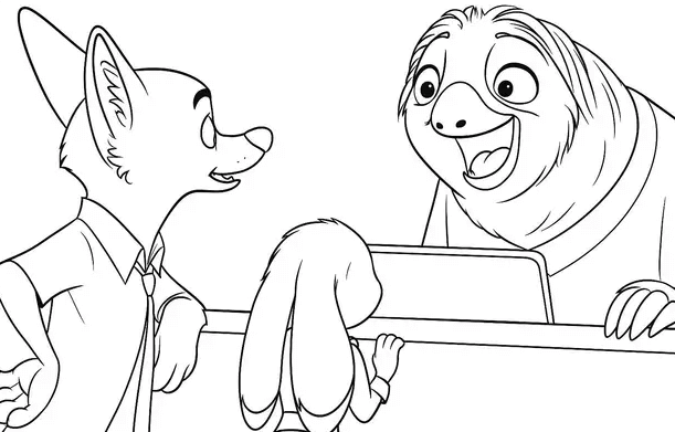 Desenho de Zootopia para imprimir
