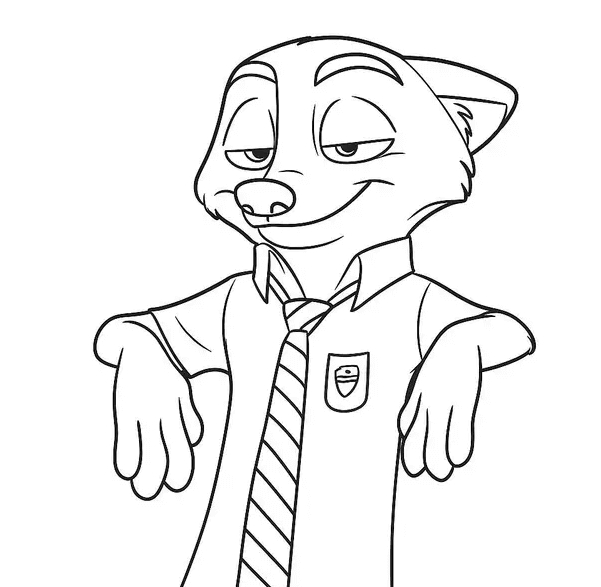 Desenho de Zootopia para imprimir