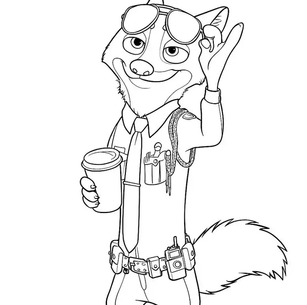 Desenho de Zootopia para imprimir