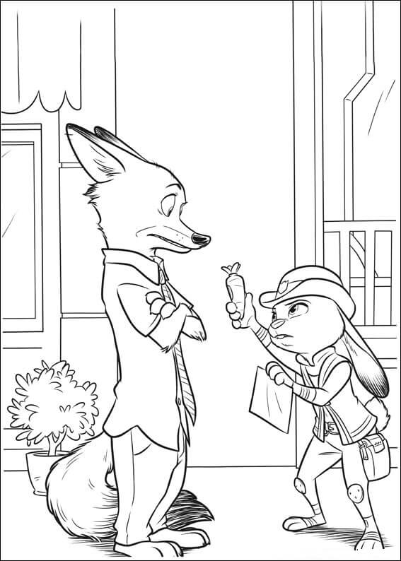 Desenho de Zootopia para imprimir