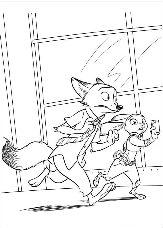 Desenho de Zootopia para imprimir