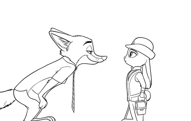 Desenho de Zootopia para imprimir