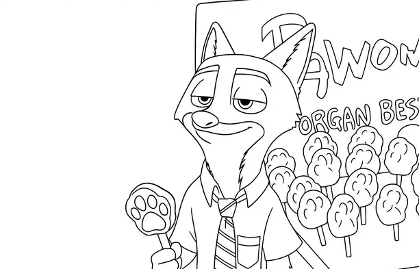 Desenho de Zootopia para imprimir