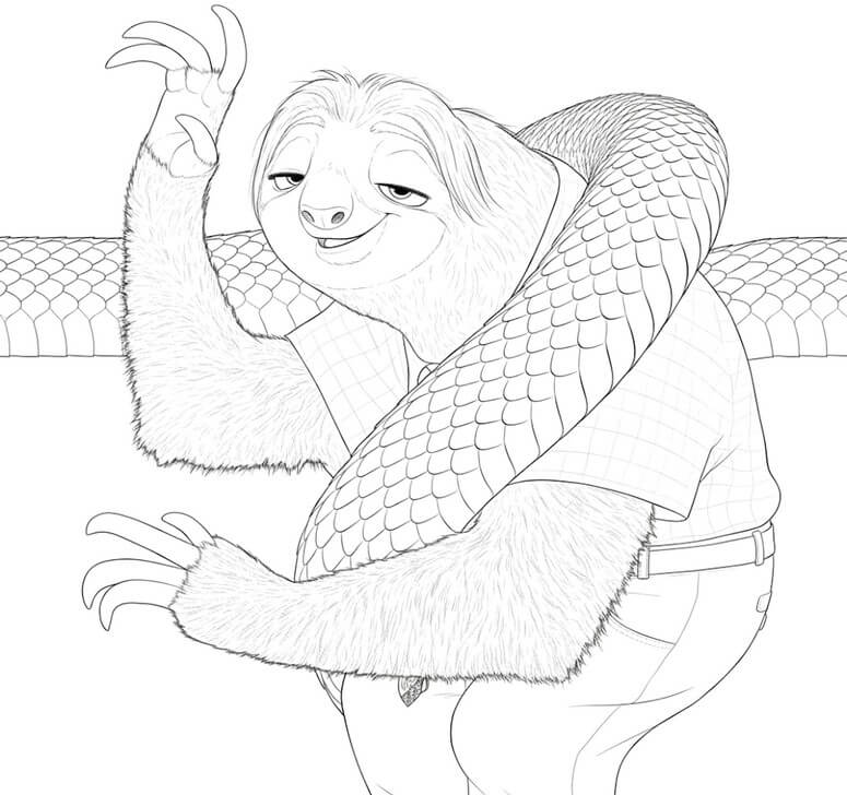 Desenho de Zootopia para imprimir