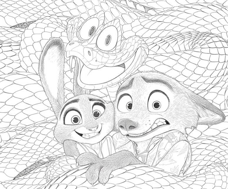 Desenho de Zootopia para imprimir