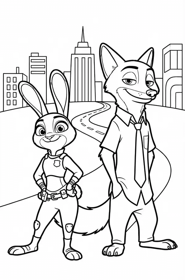 Desenho de Zootopia para imprimir