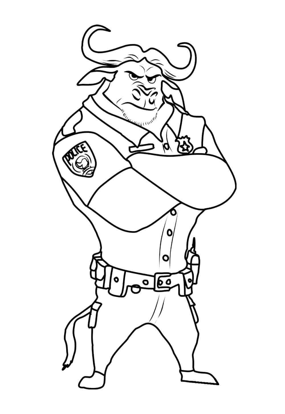 Desenho de Zootopia para imprimir