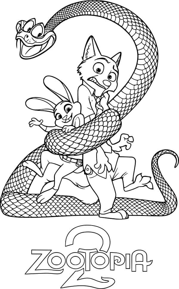 Desenho de Zootopia para imprimir