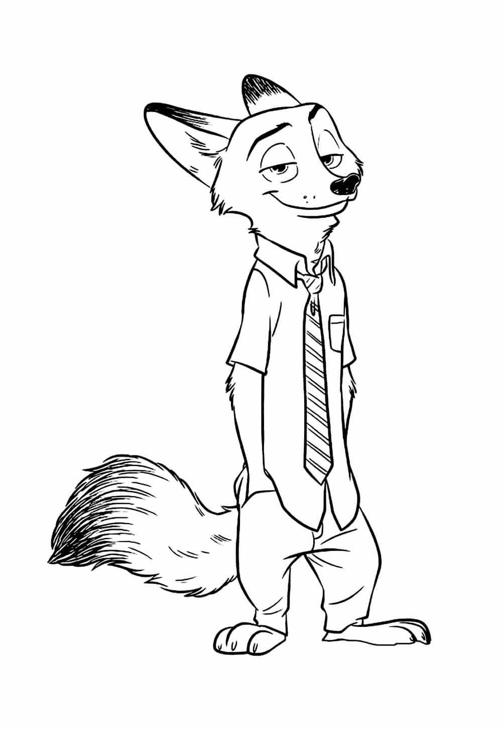 Desenho de Zootopia para imprimir