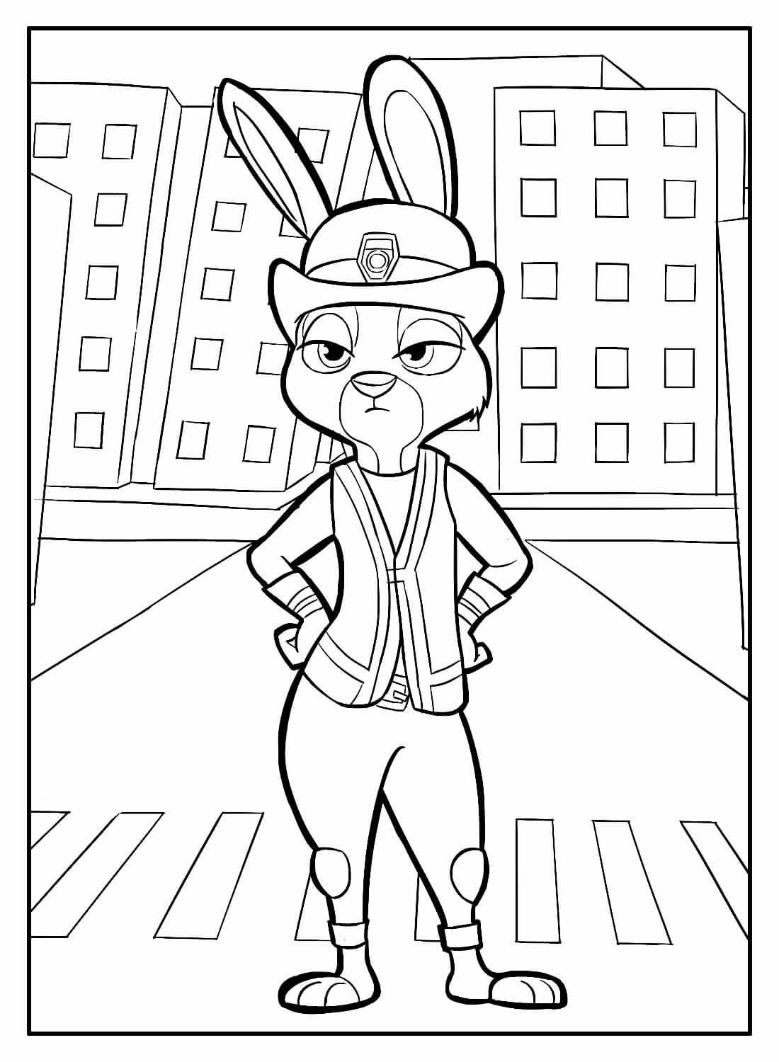 Desenho de Zootopia para imprimir