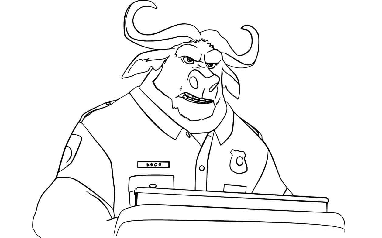 Desenho de Zootopia para imprimir