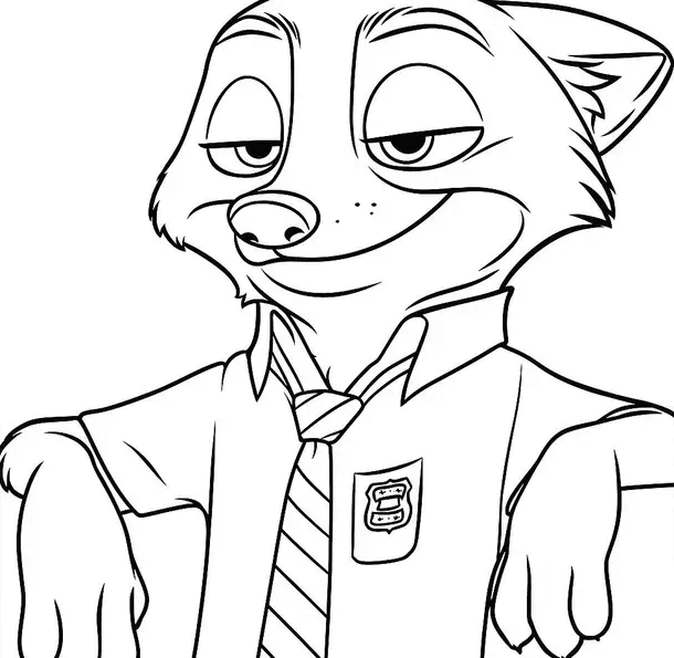 Desenho de Zootopia para imprimir