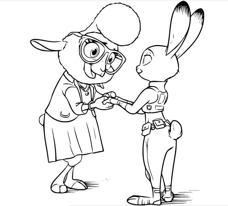Desenho de Zootopia para imprimir