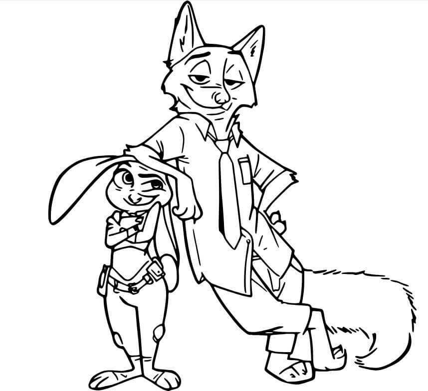 Desenho de Zootopia para imprimir