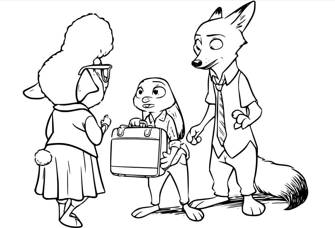 Desenho de Zootopia para imprimir