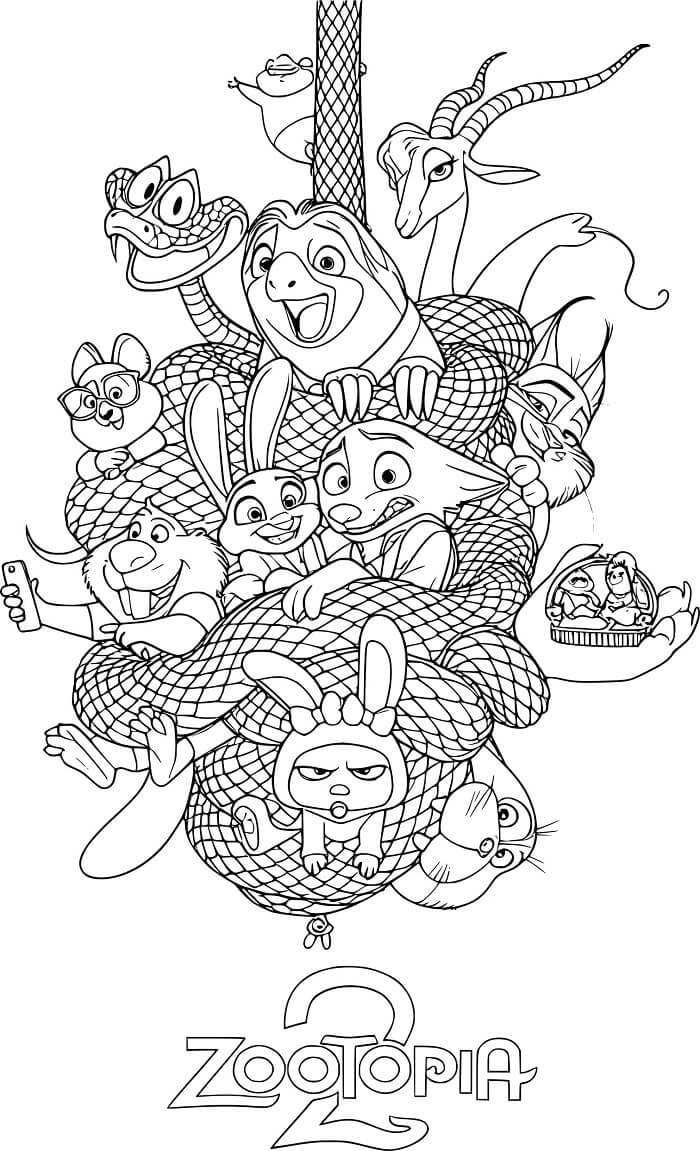 Desenho de Zootopia para imprimir