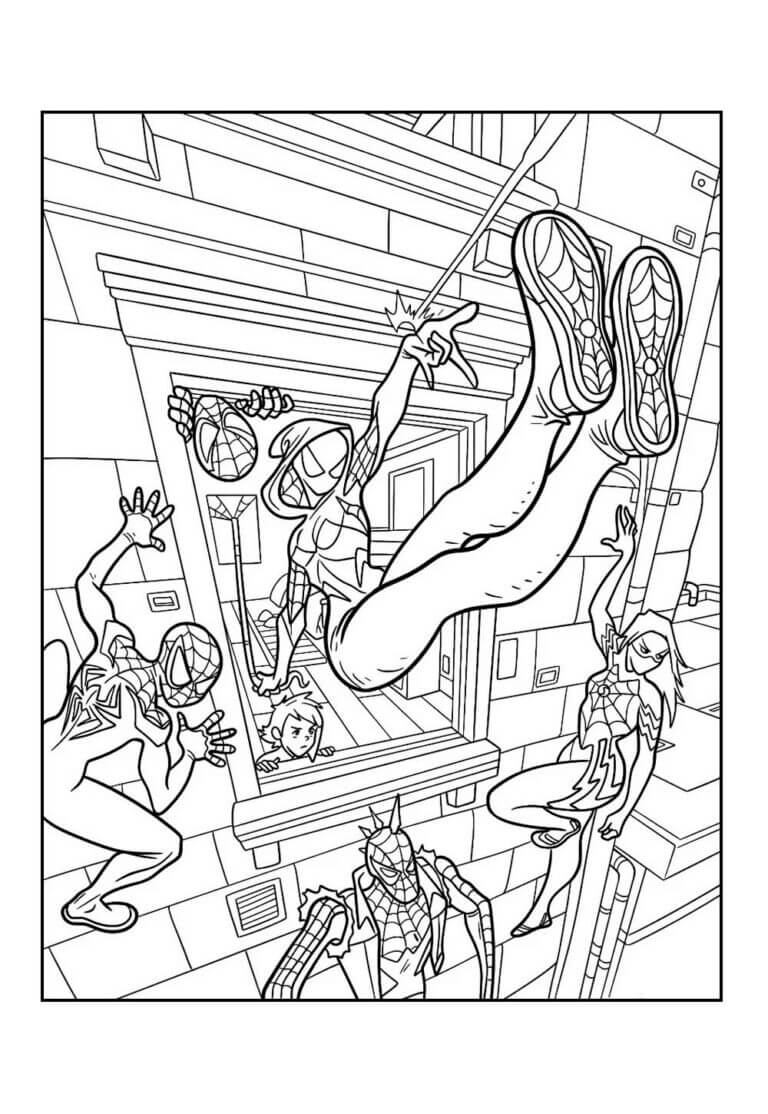Homem-Aranha (Aranhaverso) para Colorir e Imprimir