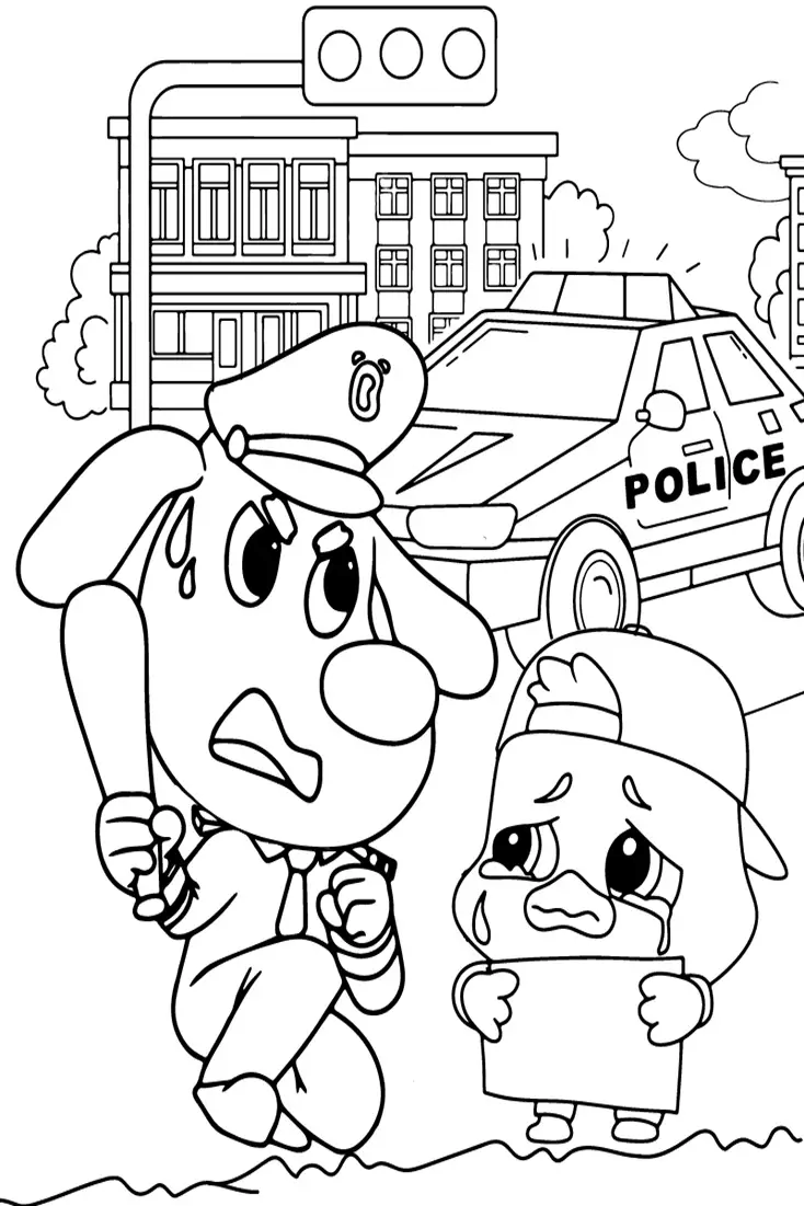 Desenho de Detetive Labrador para imprimir