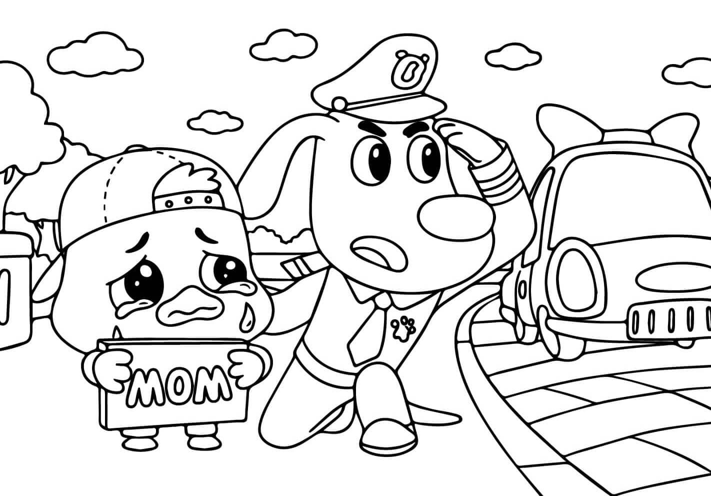Desenho de Detetive Labrador para imprimir