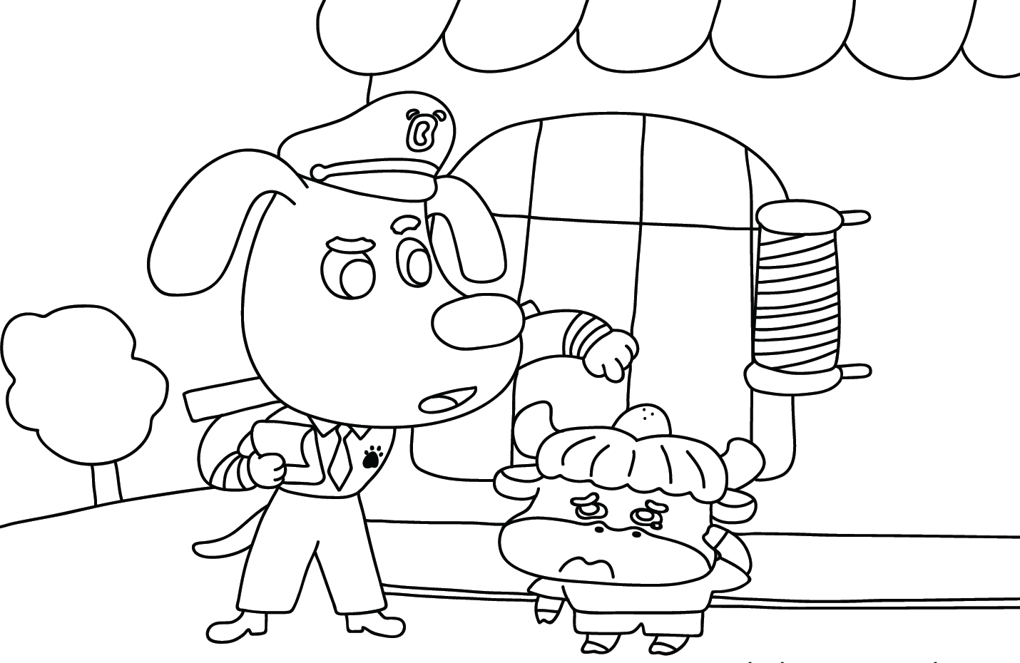 Desenho de Detetive Labrador para imprimir