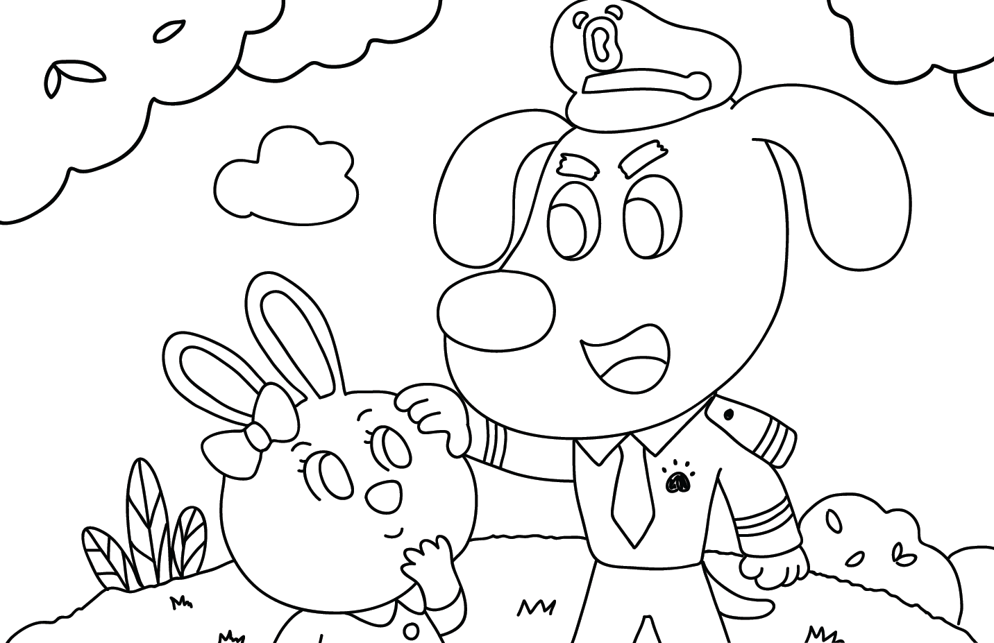 Desenho de Detetive Labrador para imprimir