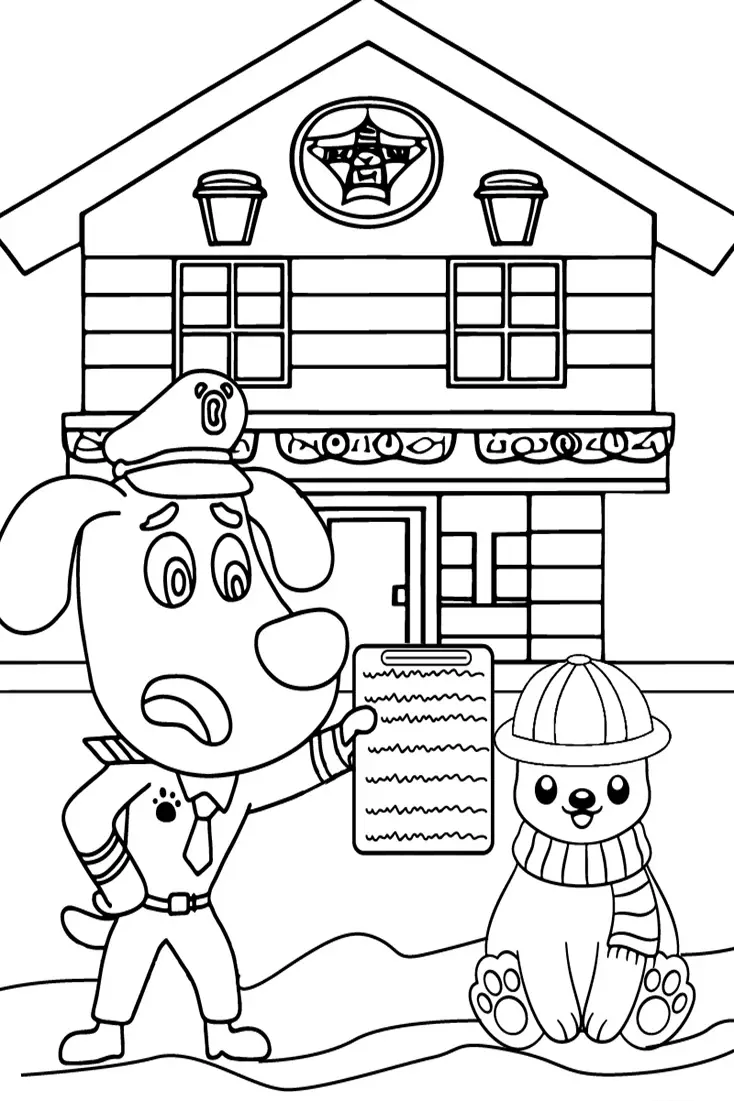 Desenho de Detetive Labrador para imprimir
