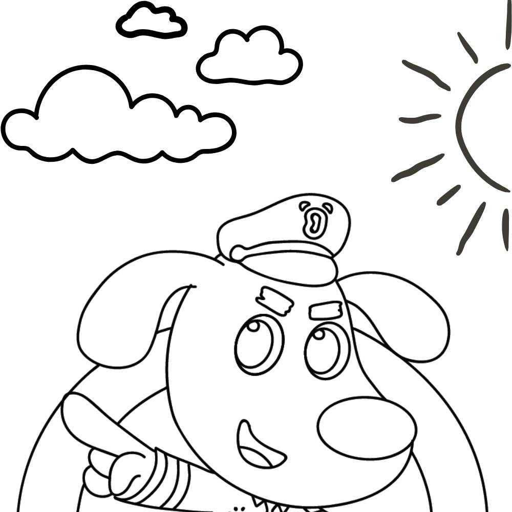 Desenho de Detetive Labrador para imprimir
