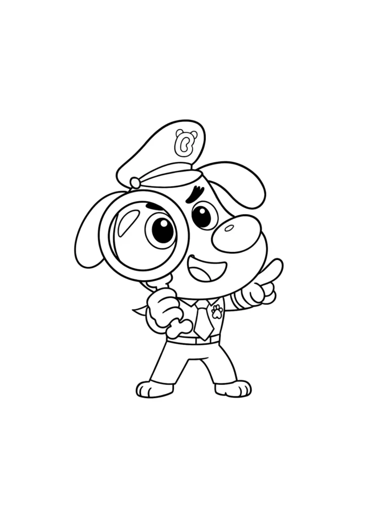 Desenho de Detetive Labrador para imprimir