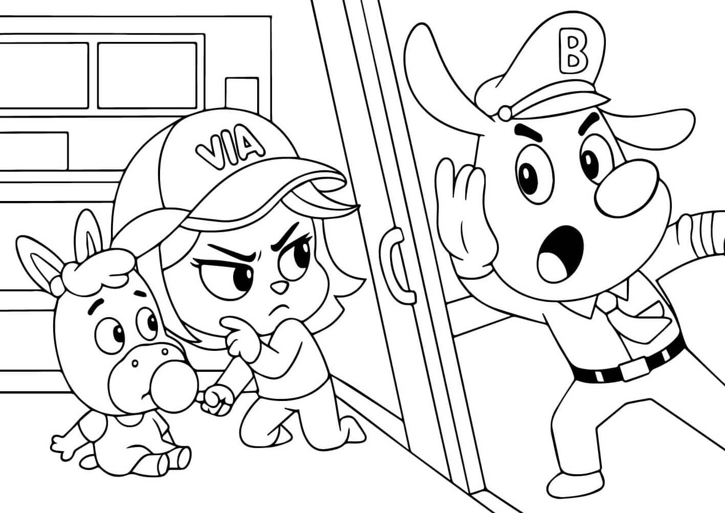 Desenho de Detetive Labrador para imprimir
