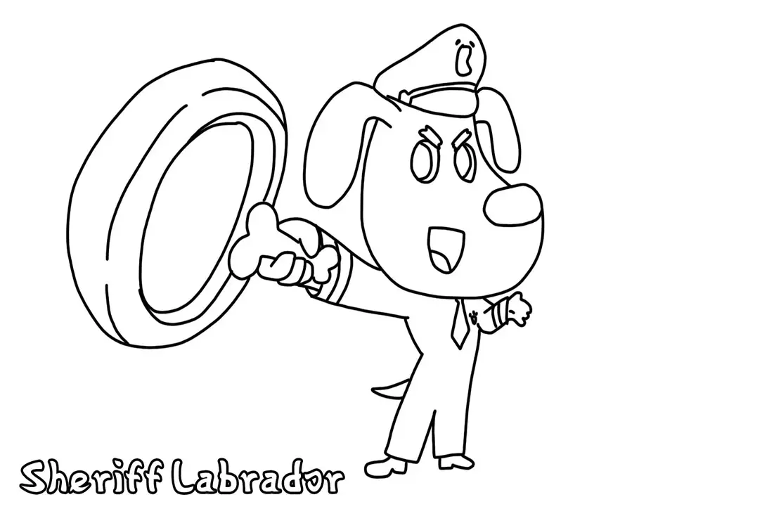 Desenho de Detetive Labrador para imprimir
